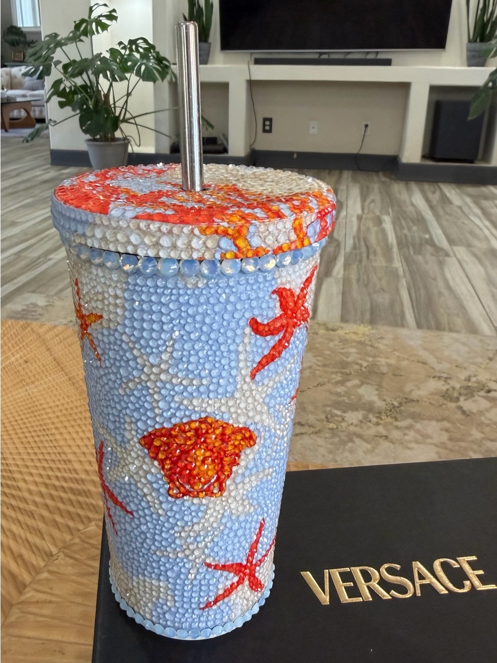 VERSACE Barocco Sea Swarovski Crystal Travel Cup *New With Tags*